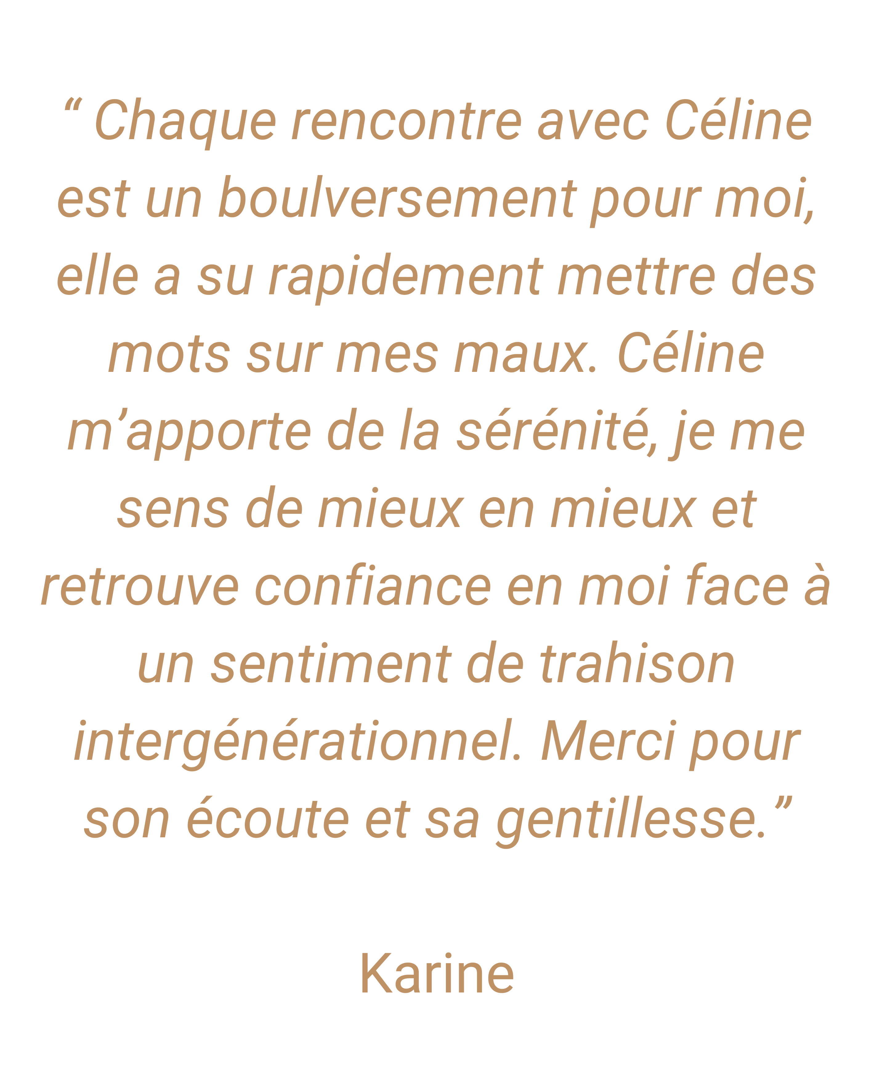 témoignage Céline Pascreau Thérapeute